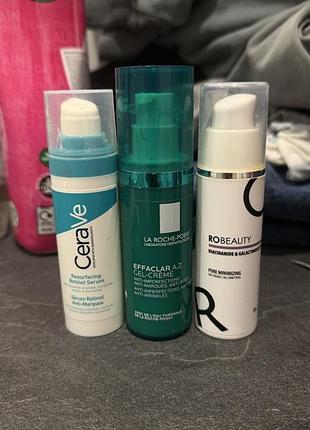 Сироватка для обличчя cerave resurfacing retinol serum, la roche-posay effaclar a.i. targeted imperfection corrector, probeauty pure niacinamide 10% +