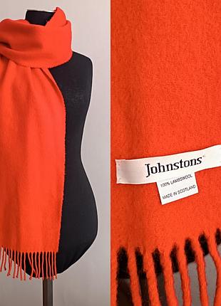 Шарф johnstons of elgin из 100% шерсти ягненка (lambswool), ярко-красный цвет , шотландия