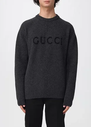 В'язаний вовняний светр gucci - dark grey