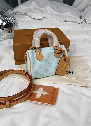 Джинсова міні сумка speedy 16см в шкірі l