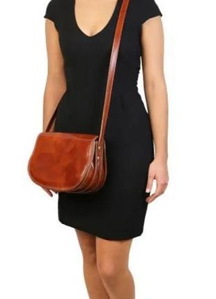 Женская кожаная сумка-кроссбоди в форме седла (хожая на модель tuscary leather isabella tl9031