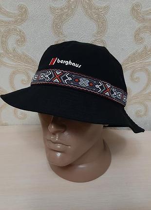 Чёрная шляпа-в панама с узорной отделкой berghaus