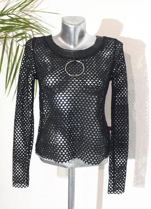 Стильная сетка, сетка с кольцом, крупная сетка. кроп топ.