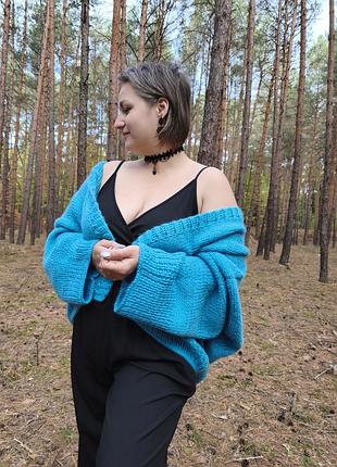Оверсайз накидка. женский кардиган. ручная работа 🧶