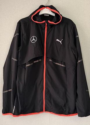 Чоловіча вітровка puma mercedes чорна з червоним, розмір m