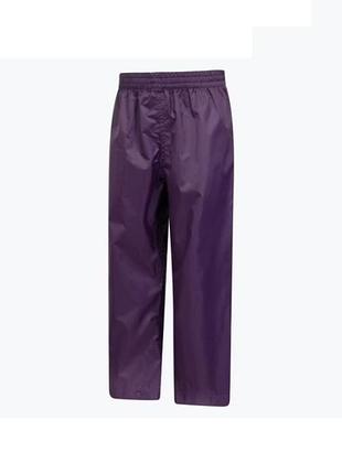 Водонепроницаемые брюки mountain warehouse childrens/kids pakka il waterproof over trousers (purple) верхний слой грязеприфф дождевик