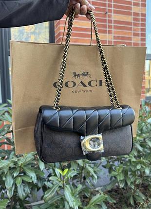 Сумка жіноча coach чорна стьобана