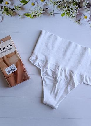 Женские корректирующие трусики стринги белые от miulia (1 шт), размеры l-xl, xxl