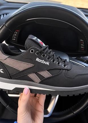 Чоловічі шкіряні кросівки reebok royal classic grey