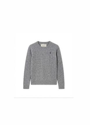 🩶 шерстяний сірий светр jack wills knitwear (оригінал, модель the tinsbury, стан ідеальний, розмір xs)