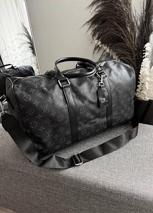 Дорожня сумка  😍 louis vuitton keepall bandoulière 50 чорна не оригінал