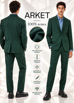 Arket marzotto пиджак хватсак из 100% шерсти