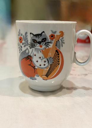 Вінтажна чашечка котик бандурист полонне