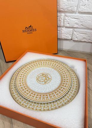 Тарілки hermes mosaique золоті сервіз