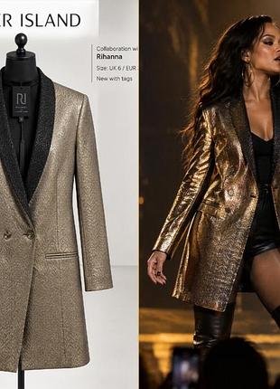 Ексклюзивний жіночий подовжений пиджак/блейзер rihanna for river island, uk 6 (32) колаборація з ріанною (rihanna for river island)) новий з біркою