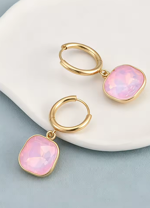 Сережки "rose water opal"