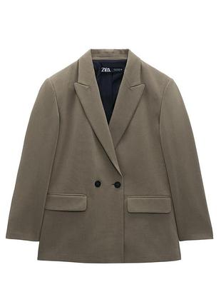 Жіночий піджак zara двобортний хакі