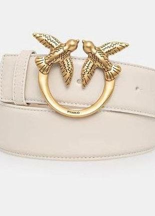 Бежевий ремінь pinko – елегантний аксесуар з логотипом
оригінал