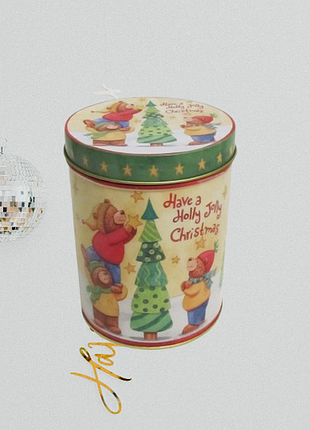 🎄коллекционная жестяная новогодняя банка «have a holly jolly christmas»