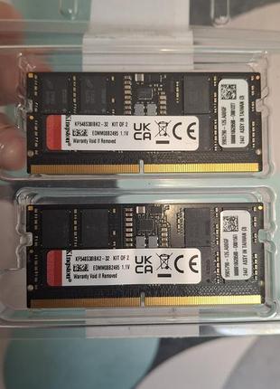 Оперативна пам'ять для ноутбуків озу kingston fury 32 gb (2x16gb) so-dimm ddr5 4800 mhz impact (kf548s38ibk2-32)