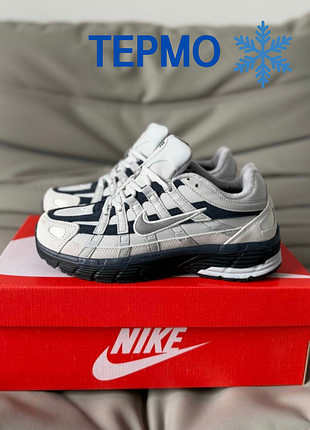 Термо кроссовки зимние nike p-6000 grey blue silver gore-tex