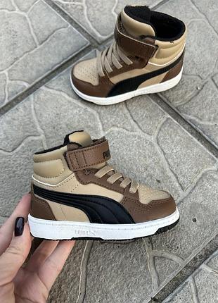 Кожаные высокие кроссовки кросівки хайтопы ботинки черевики оригинал puma 21p