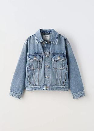 Куртка для дівчинки zara джинсова синя розмір 164