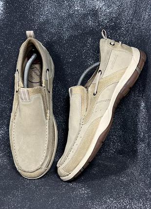Бежеві чоловічі сліпони мокасини топсaйдери skechers