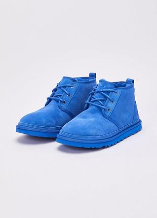 Сині замшеві черевики ugg neumel (у рідкісному яскраво-синьому кольорі classic blue або dive).розмір: