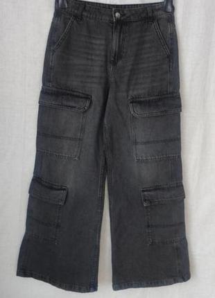 Брюки-карго джинсові divided h&m pоз. 40 зріст 160
