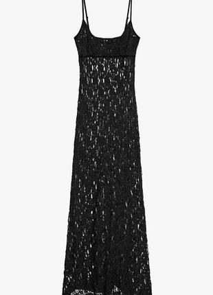 Довга мереживна сукня zara 5