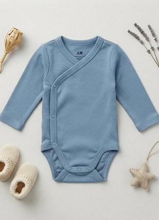Боди на запах с длинным рукавом h&amp;m нм 50 см 0-1м для мальчика новорожденного