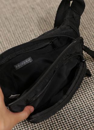 Черная стеганая сумка бананка primark 5
