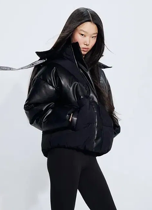 Куртка пуфер еко шкіра h&m 3