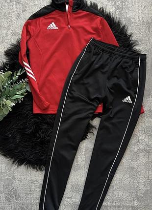 Спортивний костюм для підлітків adidas червоний з чорним на 13-14 років
