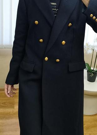 Пальто жіноче zara з італійської вовняної тканини manteco