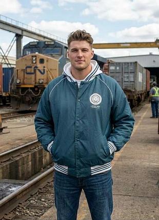 Стильний, утеплений чоловічий бомбер local 6061 (2xl-3xl)