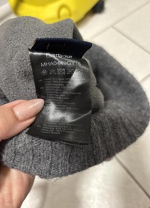 Сіра вязана шапка barbour 4