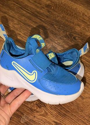 Кросівки дитячі nike flex runner 3 сині з жовтим, довжина устілки 14 см