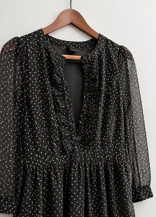 Платье h&amp;m Черное в горошек. 3