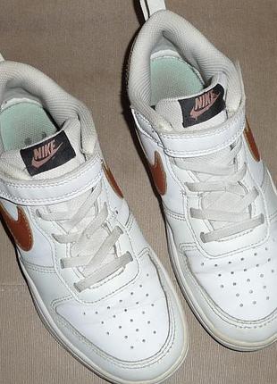 Кеды-кроссовки кожаные детские "nike" р-33.5 на липучке.