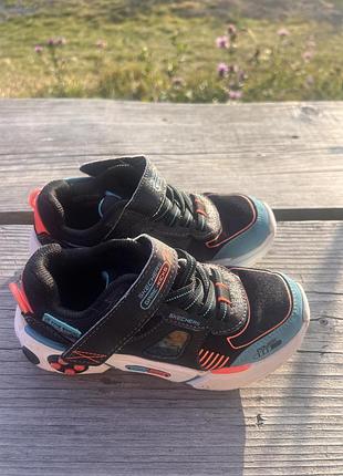 Кросівки для хлопчиків skechers gamer чорні з помаранчевим