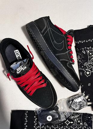 Кросівки чоловічі nike air jordan 1 retro low og sp travis scott black phantom чорні