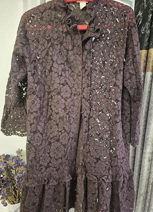 Коротка жіноча сукня h&m мереживна чорна