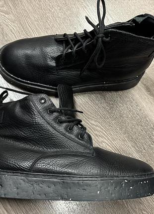 Ботинки нові oanon-fashion шкіра італія подвійна застібка оригінал
