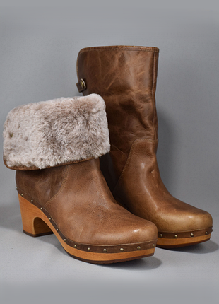 Сапоги зимние ugg australia lynnea ботинки женские кожаные овчина цигейка угги обувь оригинал 41 р/27 см moon boot inuiki panama jack