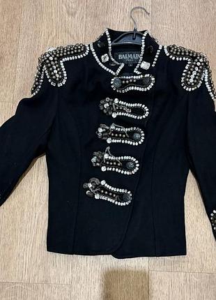 Жакет жіночий balmain мілітарі чорний вовна