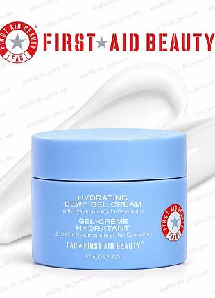 Зволожувальний крем для обличчя first aid beauty  hydrating dewy gel cream moisturizer with hyaluronic acid + ceramides 52 мл