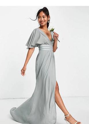 Довга жіноча сукня asos design сіра