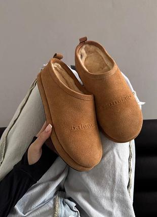 Balenciaga alaska soft mules chestnut premium